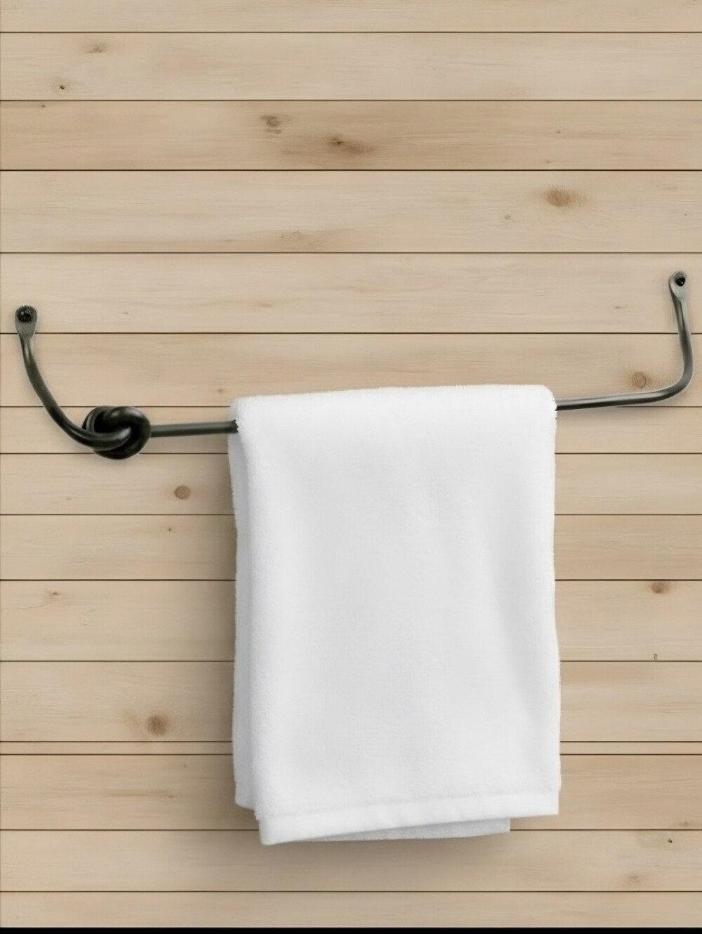 Urban Forge Hand-Forged Knotted Iron Towel Bar Coal Black 32"